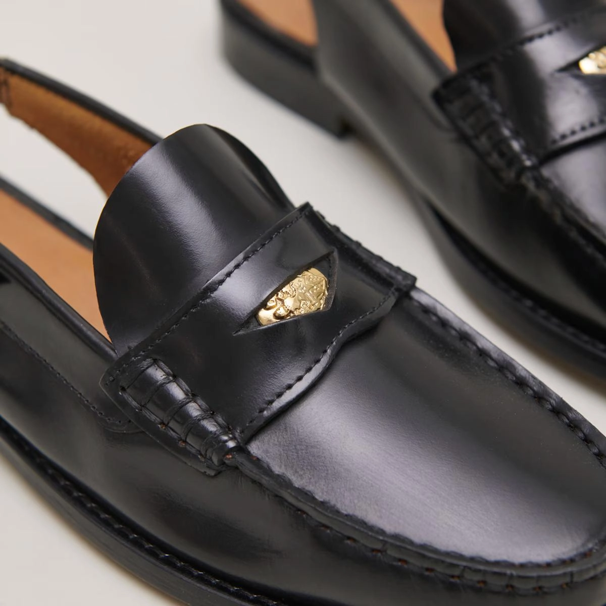 609- Oceane Cuir Glace Noir Stylish Footwear