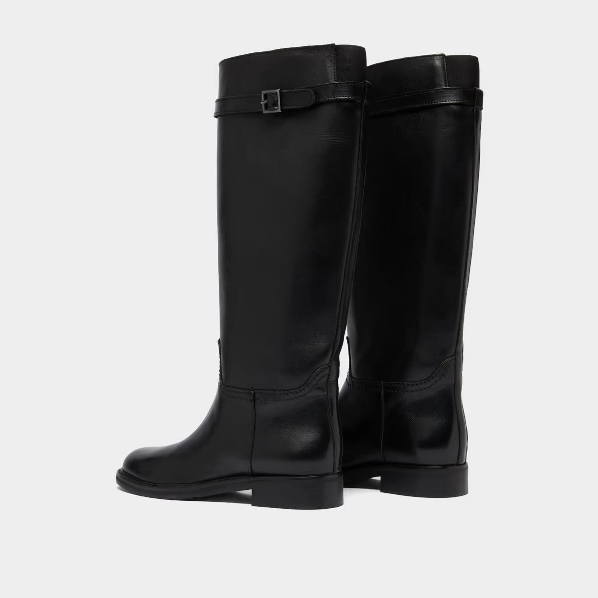 645- Romane Cuir Noir Stylish Footwear