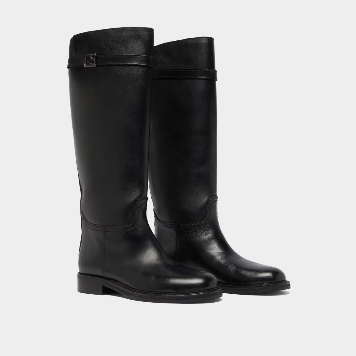645- Romane Cuir Noir Stylish Footwear