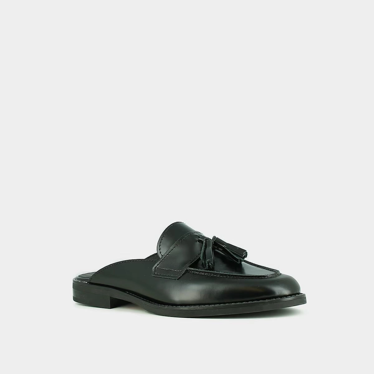 655- Nataly Cuir Glace Noir Stylish Footwear
