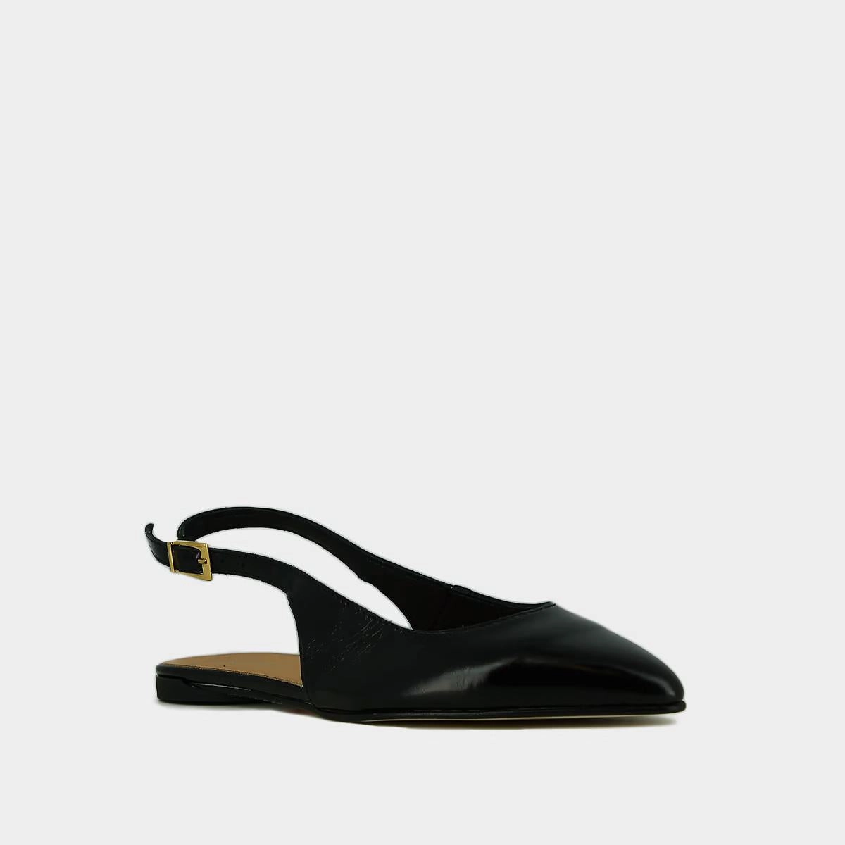 655- Noa Vernis Plisse Noir Stylish Footwear