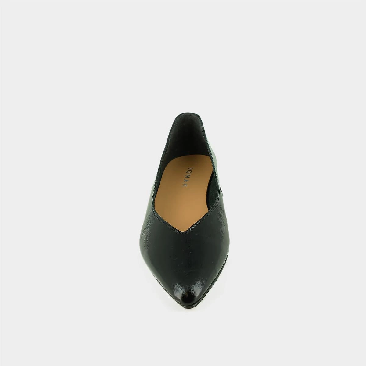 655- Noemie Vernis Plisse Noir Stylish Footwear