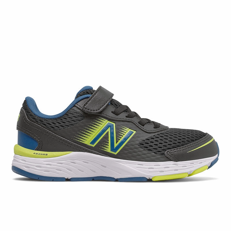 680v6 Bungee - Black with Oxygen Blue and Sulphur Yellow - Kids New Balance lifestyle shoes