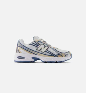 740 Womens Lifestyle Shoe - Heron Blue/Vintage Indigo/Gold Metallic/Sea Salt New Balance lifestyle sneakers with retro style