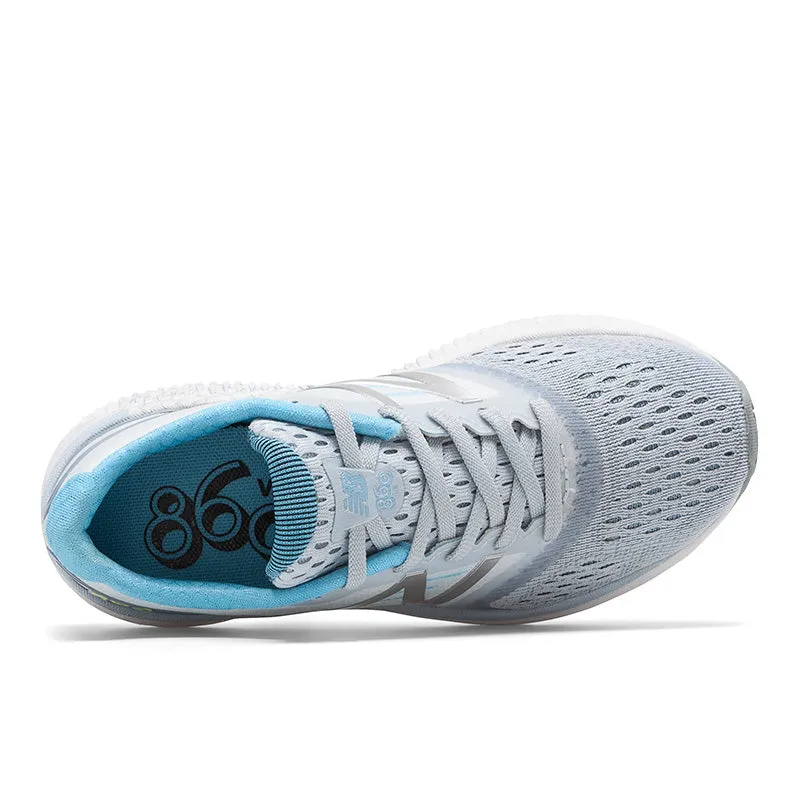 860v9 - Cyclone White with Grey and Light Blue - Kids New Balance lifestyle shoes