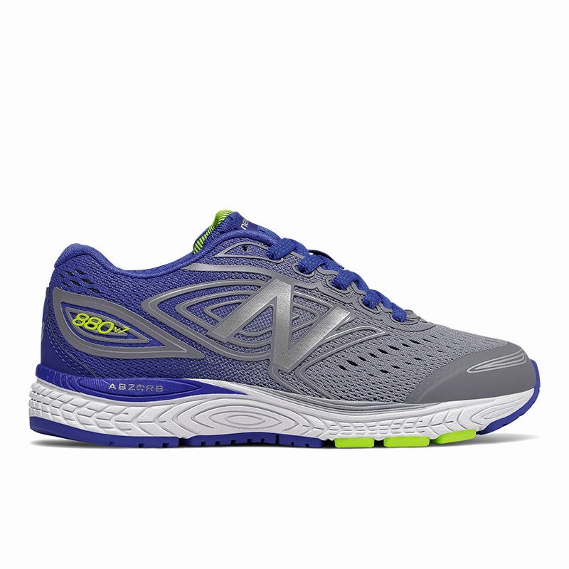 880v7 - Steel with Pacific Blue and Lime - Kids New Balance casual sneakers for everyday comfort