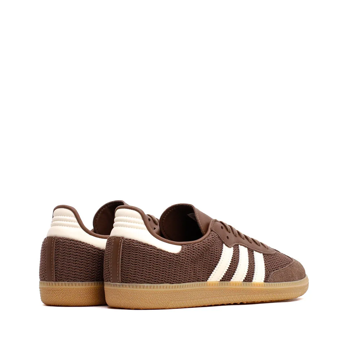 Adidas Men Samba OG Knitted Mesh Brown Gum JI3184 Adidas Classic Running Shoes for Style