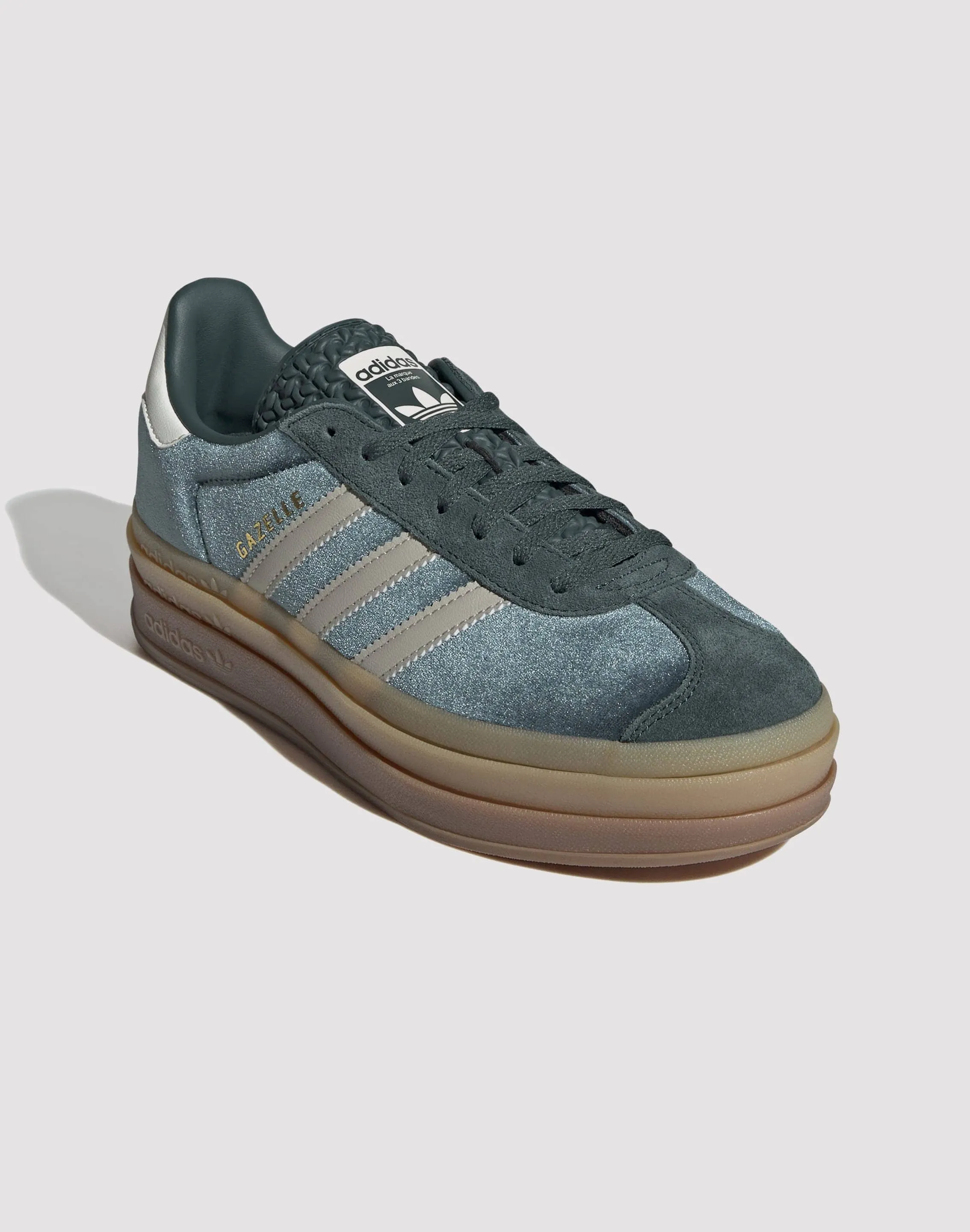Adidas Originals Gazelle Bold "Mineral Green/Putty Grey" Casual Trainers