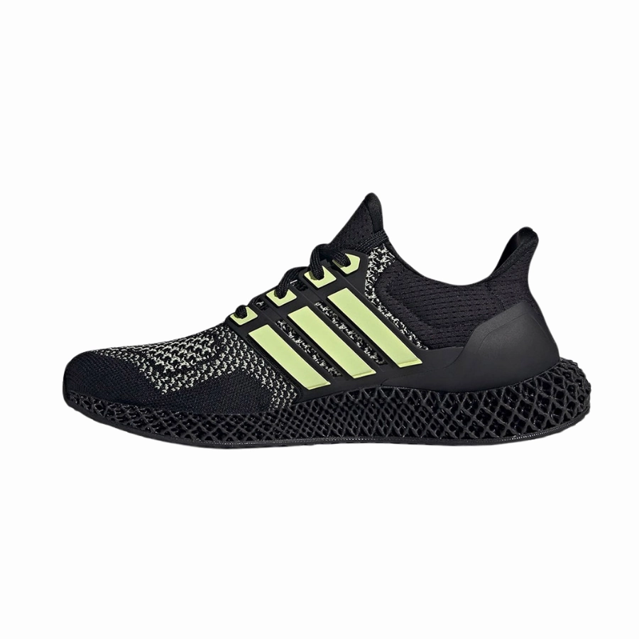 Adidas Ultra 4D Black Almost Lime Core Black Silver Metallic Adidas lifestyle shoes with breathable mesh