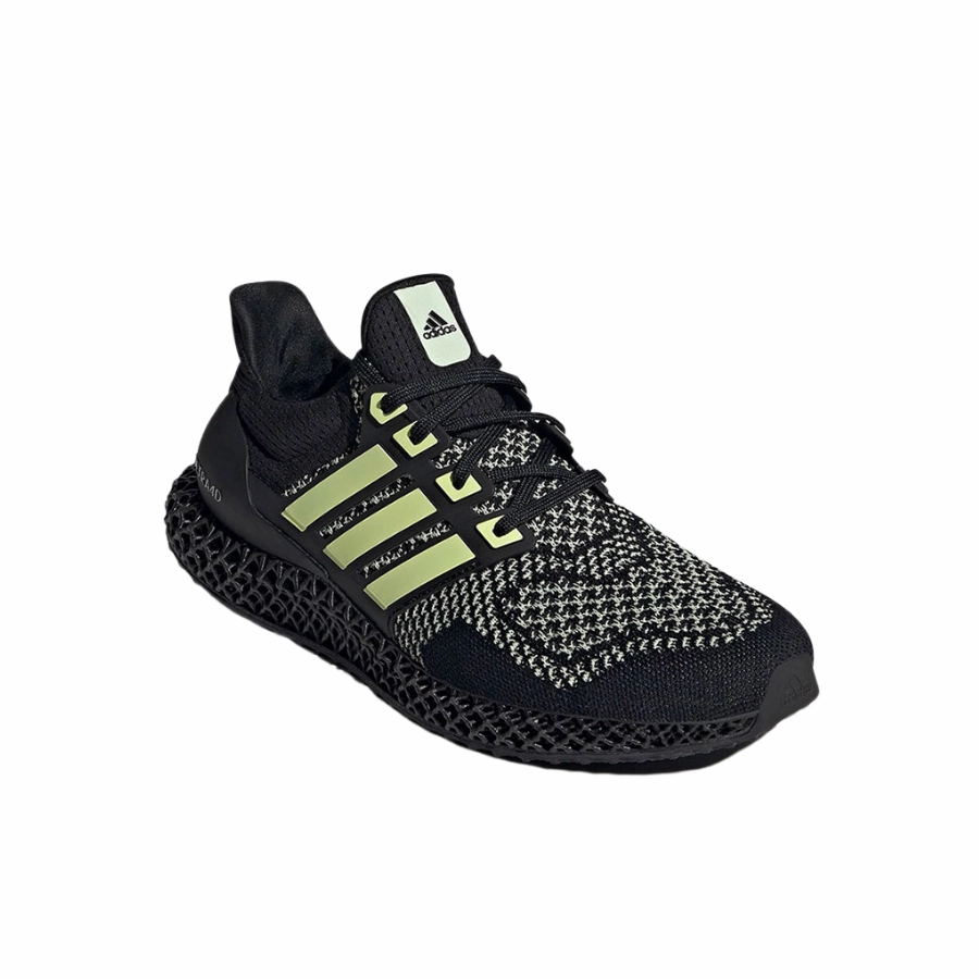 Adidas Ultra 4D Black Almost Lime Core Black Silver Metallic Breathable Shoes