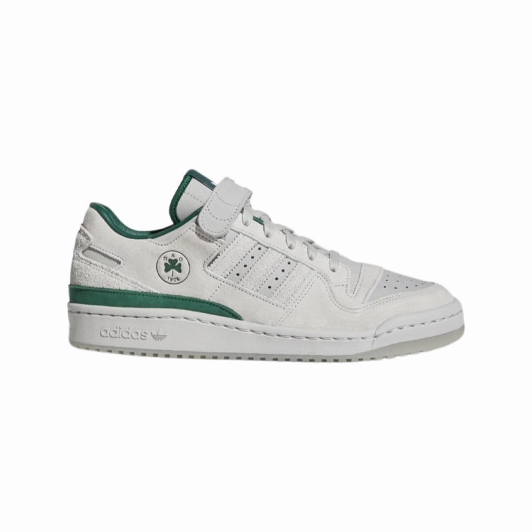 Adidas x BSTN Forum 84 Low Panathinaikos Grey Two Dark Green Cloud White Breathable Shoes