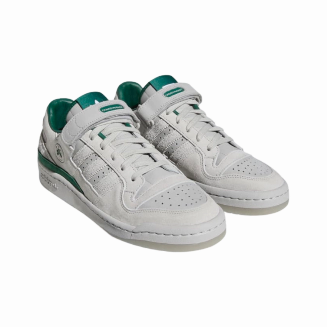 Adidas x BSTN Forum 84 Low Panathinaikos Grey Two Dark Green Cloud White Breathable Shoes