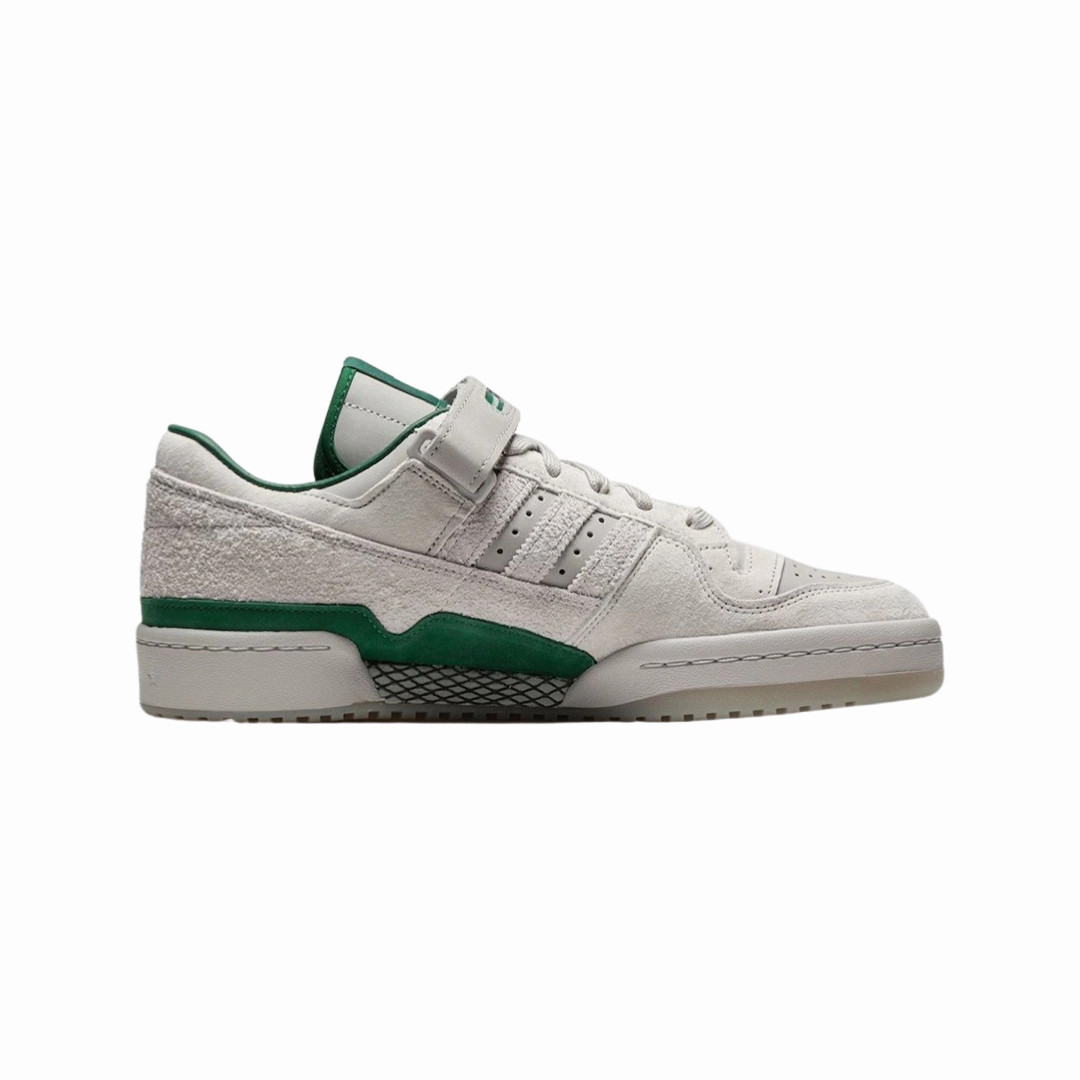 Adidas x BSTN Forum 84 Low Panathinaikos Grey Two Dark Green Cloud White Breathable Shoes