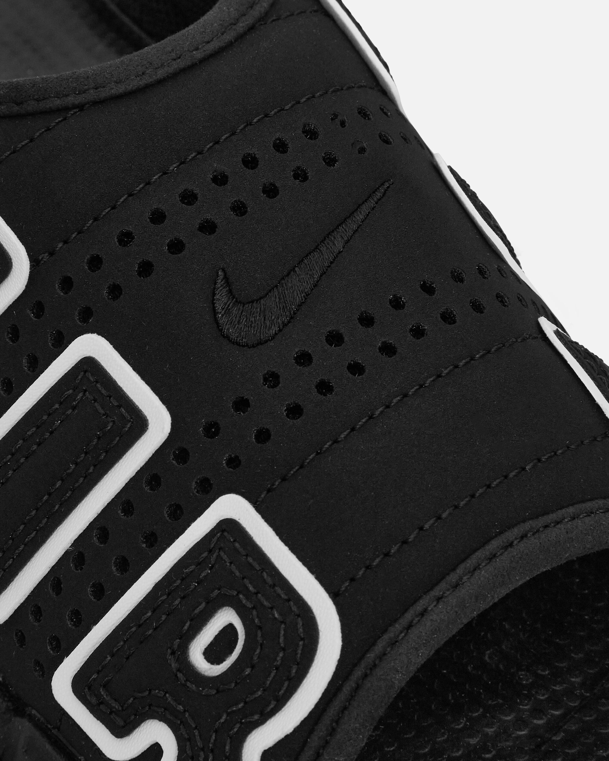 Air More Uptempo Slides Black Flexible Shoes