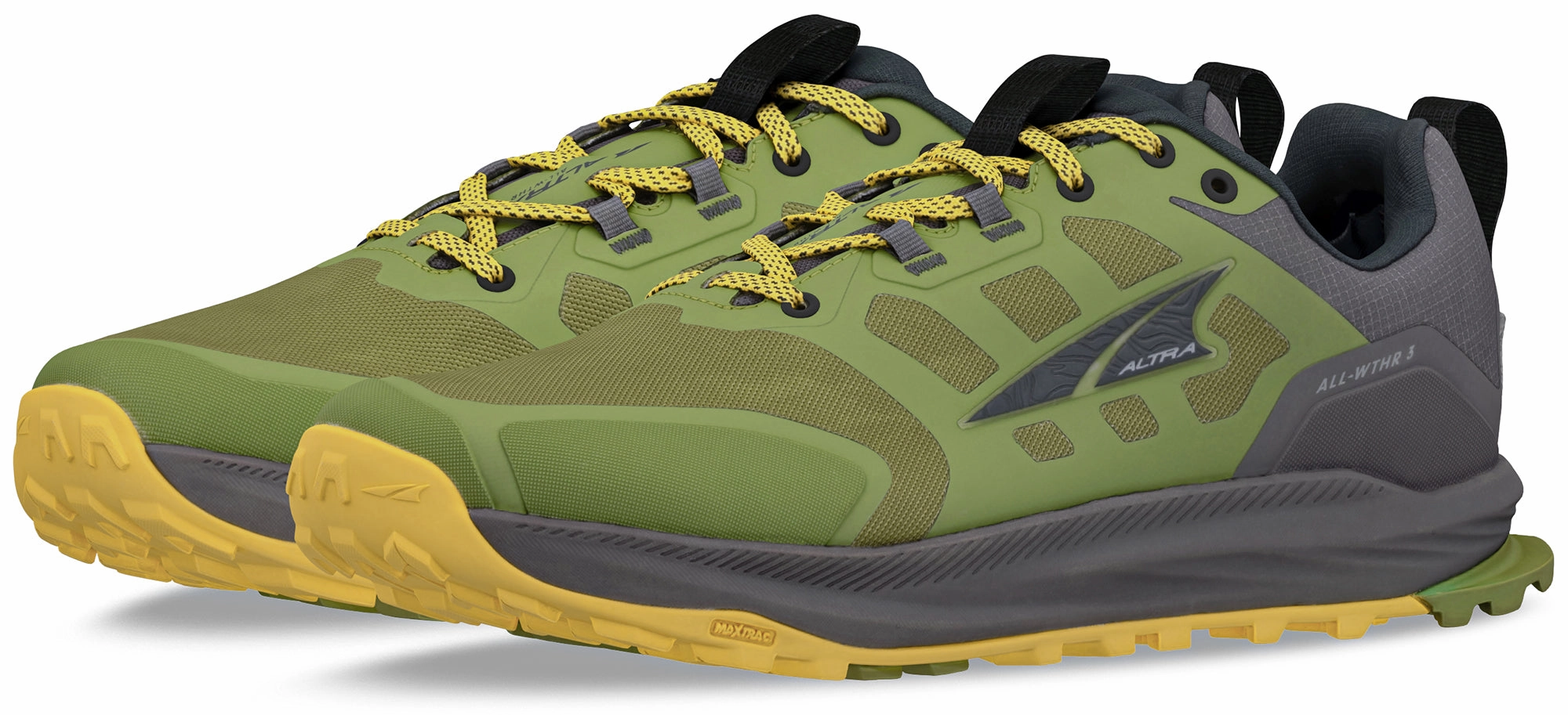 Altra Lone Peak 9 Waterproof Mens Trail Running Shoes - Green Trail Stability Sneakers