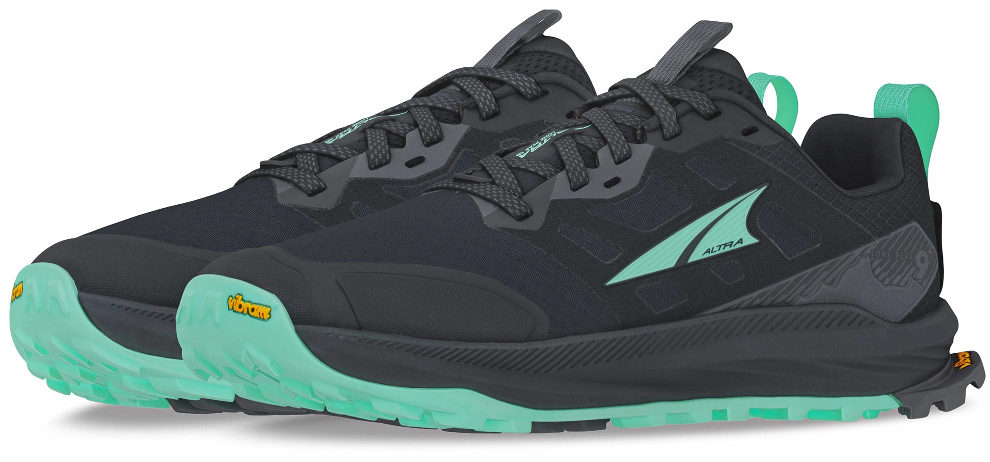Altra Lone Peak 9  Womens Trail Running Shoes - Black Trail Stability Sneakers
