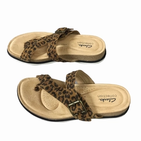 Animal Print Sandals Flats Clarks, Size 8 Clarks leather shoes for daily wear
