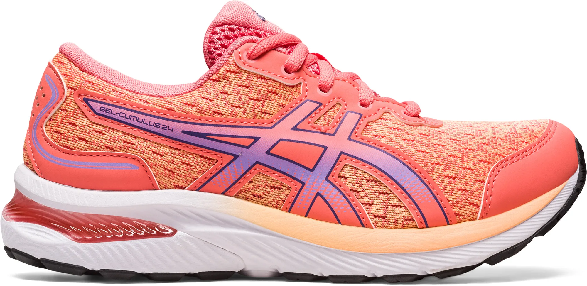 Asics Gel Cumulus 24 GS Junior Running Shoes - Orange Asics athletic footwear for training sessions
