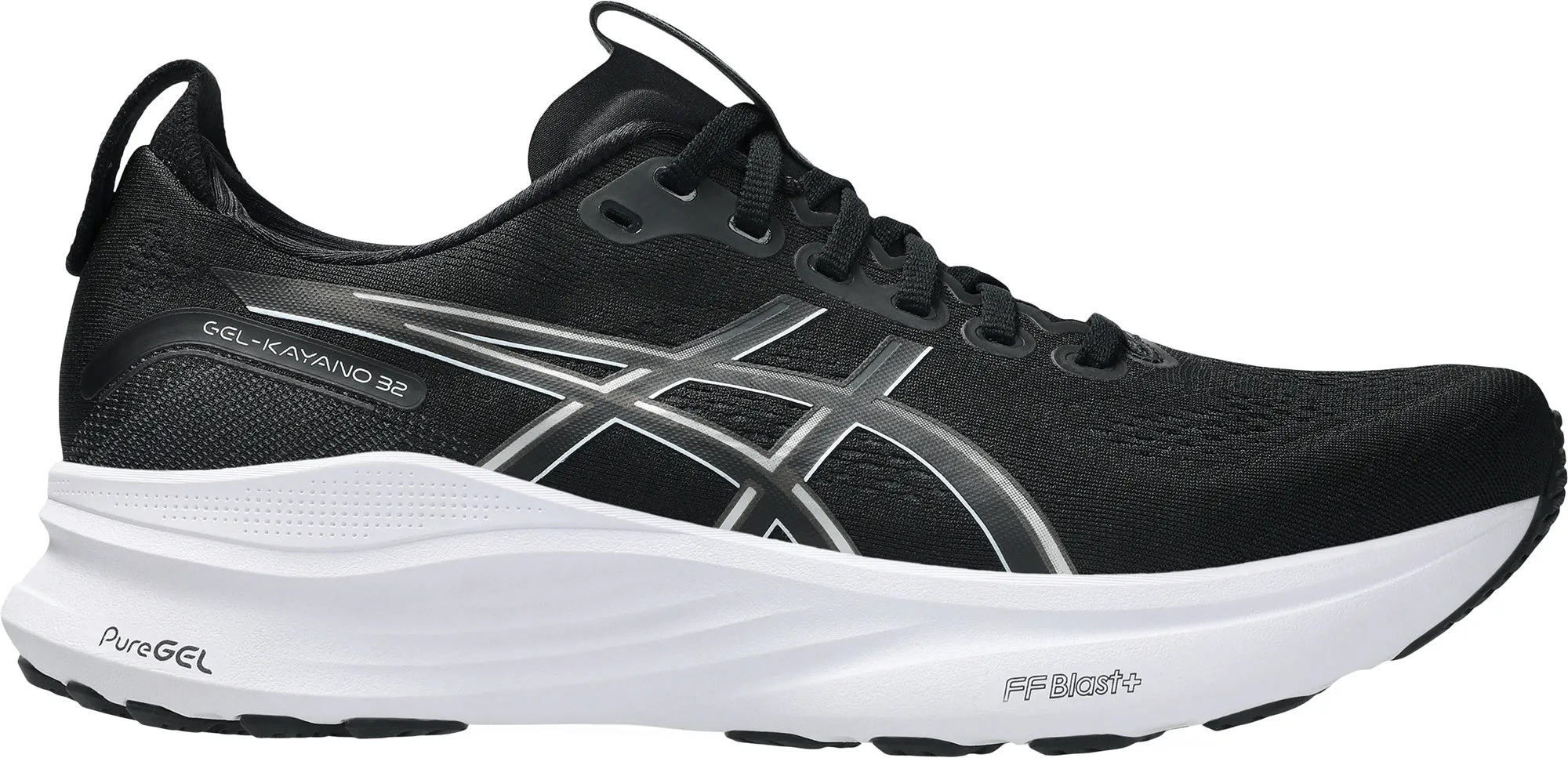 Asics Gel Kayano 32 WIDE FIT (2E) Mens Running Shoes - Black Asics athletic footwear for training sessions