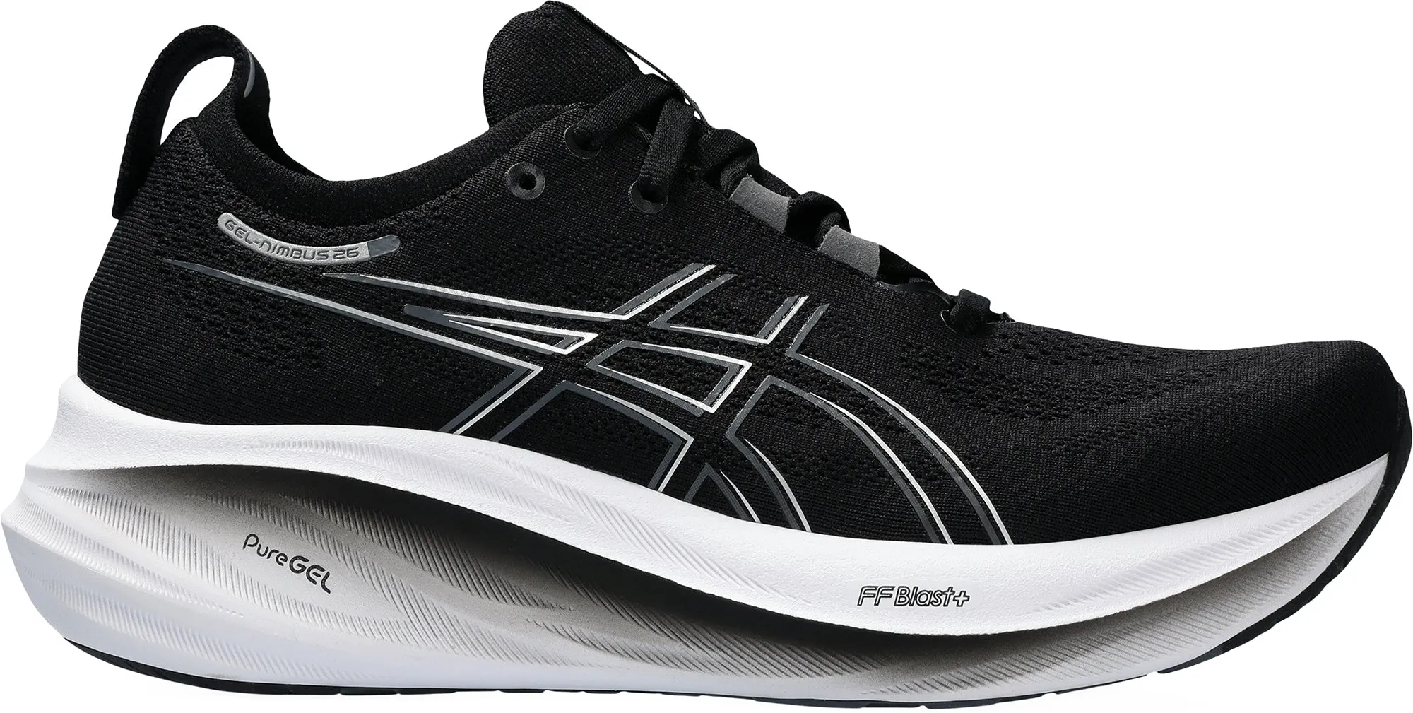 Asics Gel Nimbus 26 Womens Running Shoes - Black Asics athletic footwear for training sessions