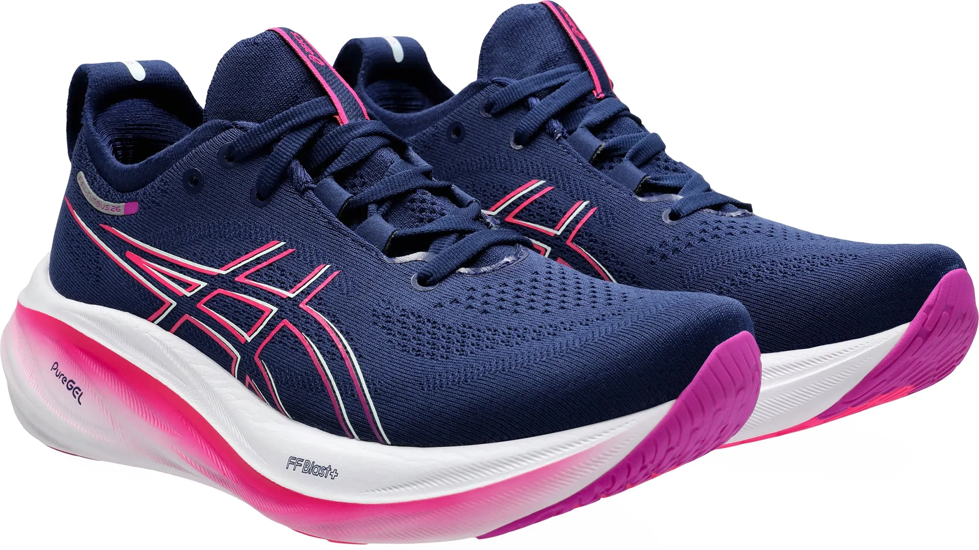 Asics Gel Nimbus 26 Womens Running Shoes - Navy Performance Shoes