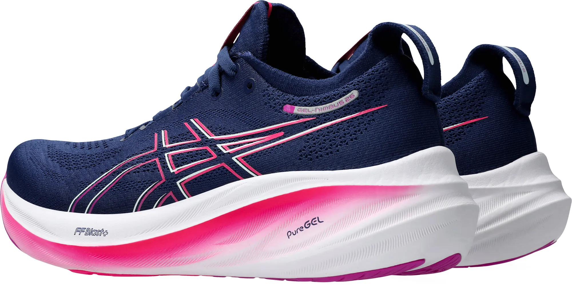 Asics Gel Nimbus 26 Womens Running Shoes - Navy Performance Shoes
