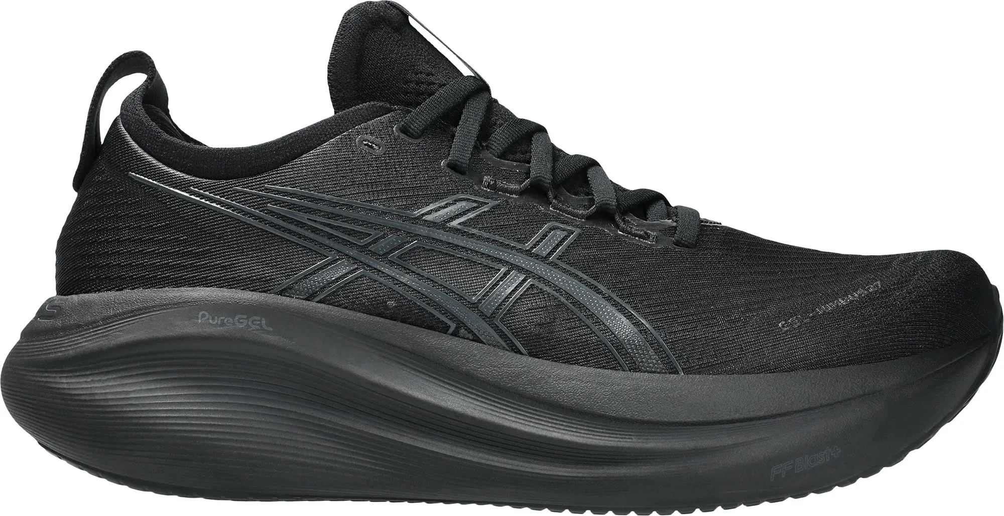 Asics Gel Nimbus 27 Mens Running Shoes - Black Asics athletic footwear for training sessions