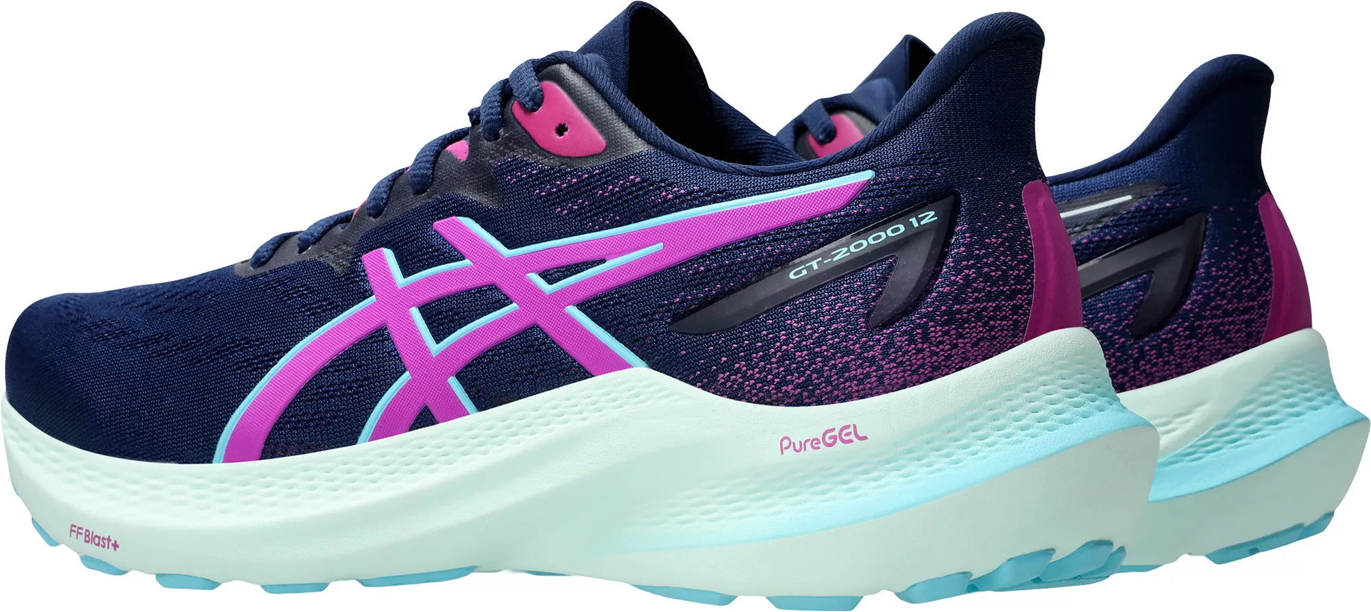 Asics GT 2000 12 Womens Running Shoes - Navy Performance Shoes