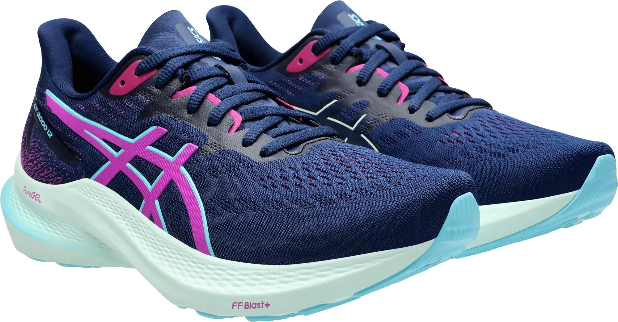 Asics GT 2000 12 Womens Running Shoes - Navy Performance Shoes