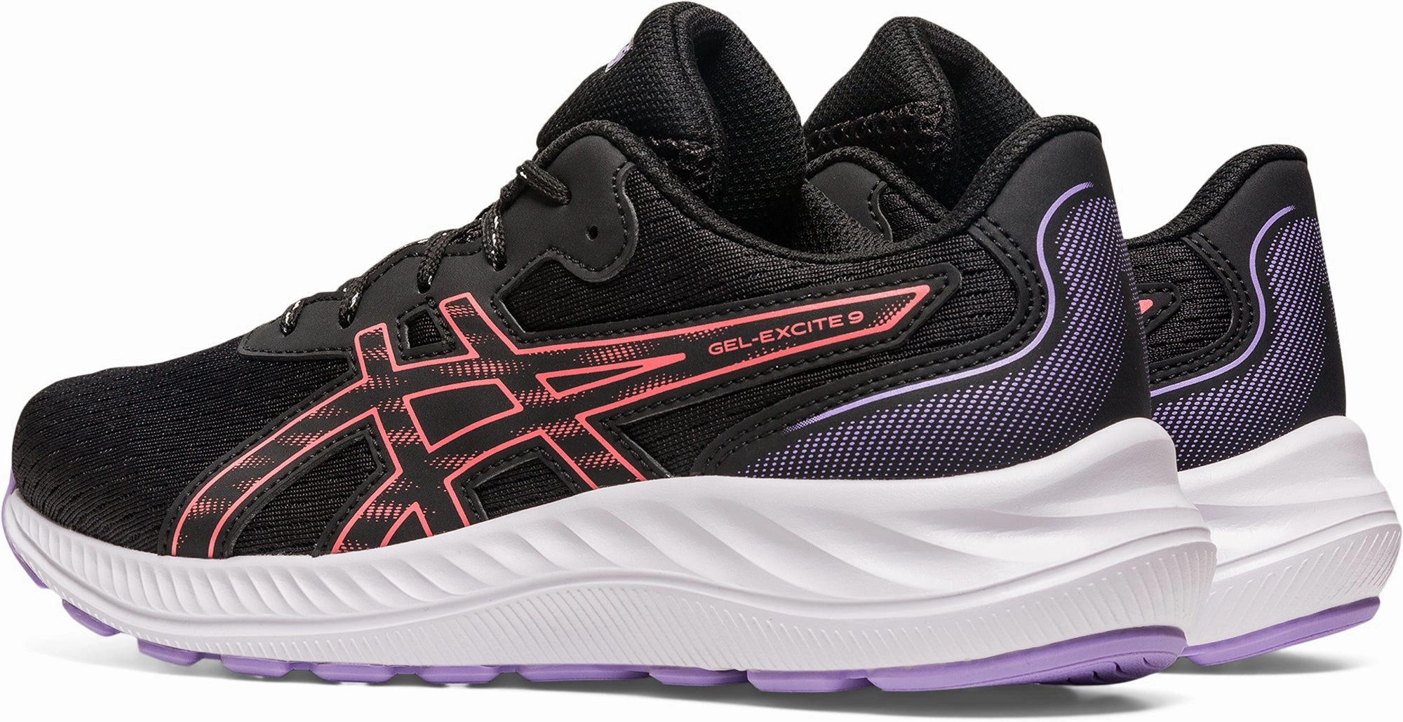 Asics Gel Excite 9 GS Junior Running Shoes - Black Neutral Support Shoes