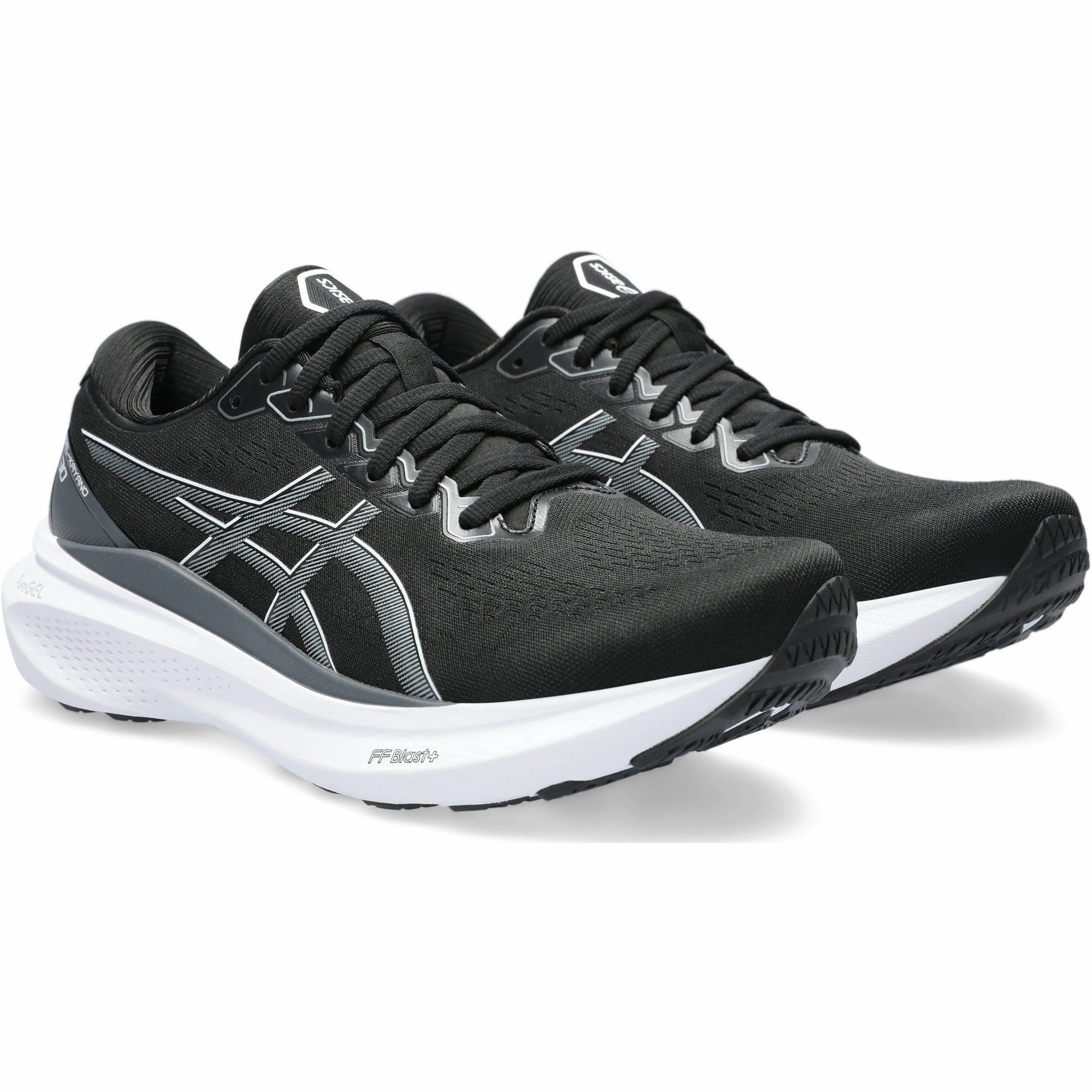Asics Gel Kayano 30 WIDE FIT (2E) Mens Running Shoes - Black Neutral Support Shoes