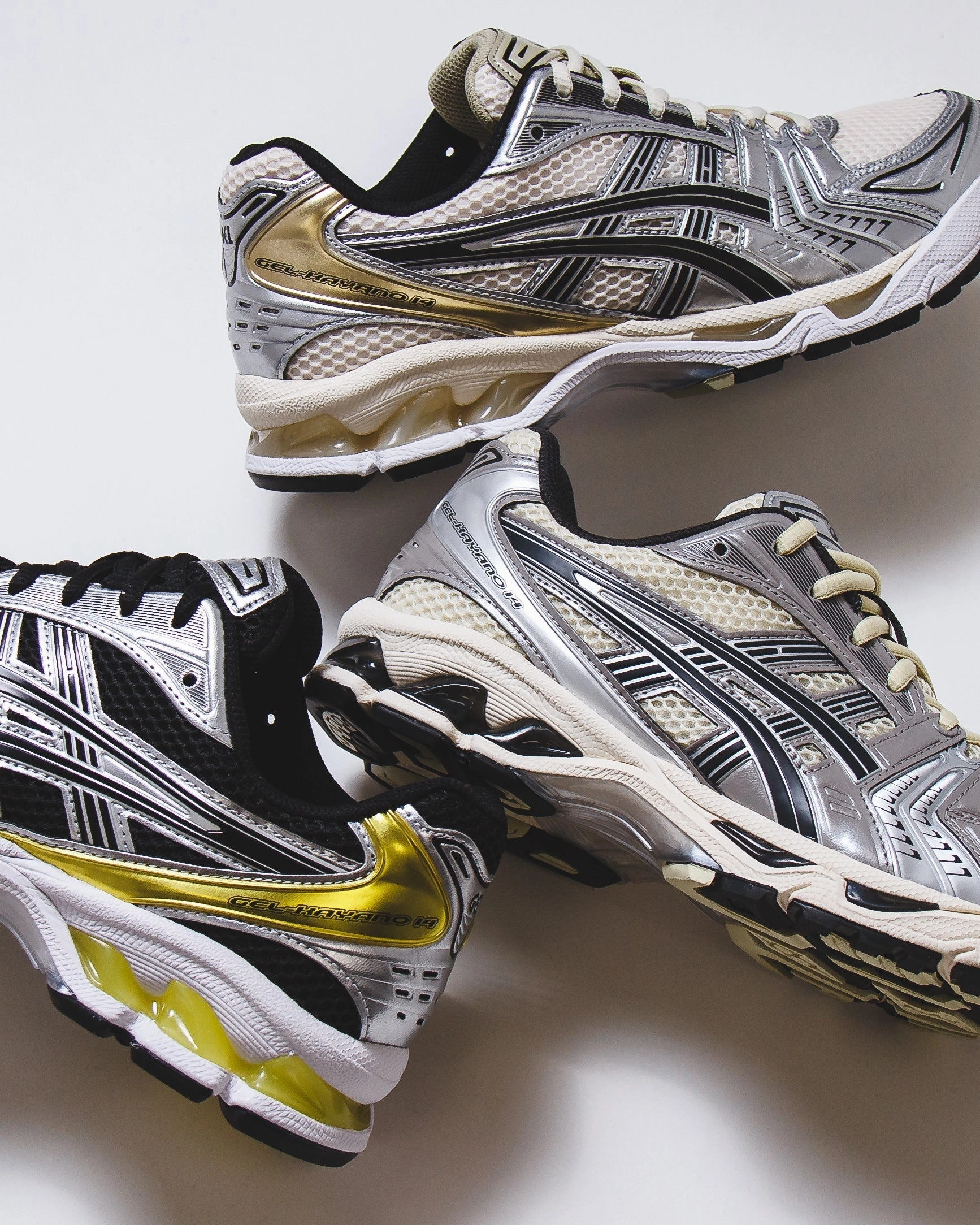 Asics Men Gel-Kayano 14 Oyster White Steeple Grey Core 1203A537-250 Asics shoe style pictures