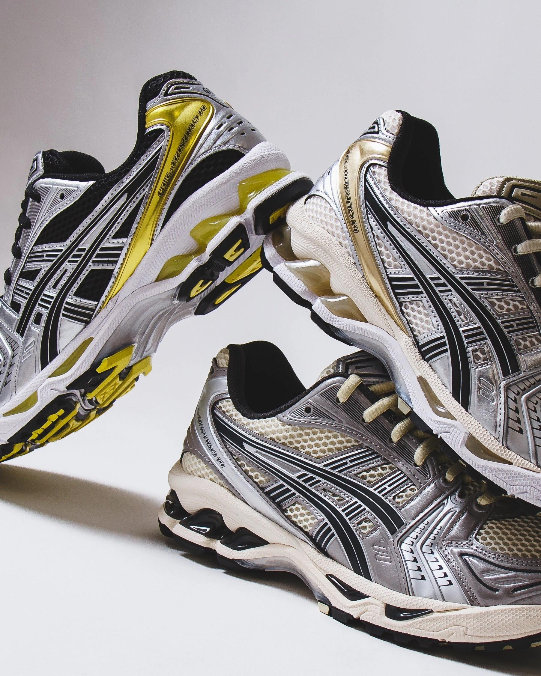 Asics Men Gel-Kayano 14 Oyster White Steeple Grey Core 1203A537-250 Asics shoe style pictures