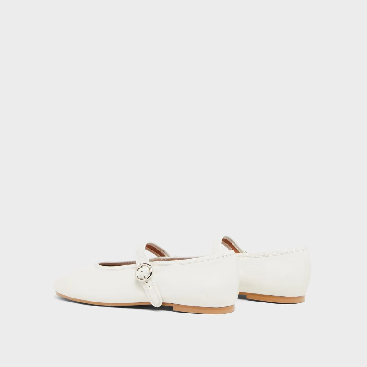 Ballerina Deesse Cuir Ecru Stylish Footwear