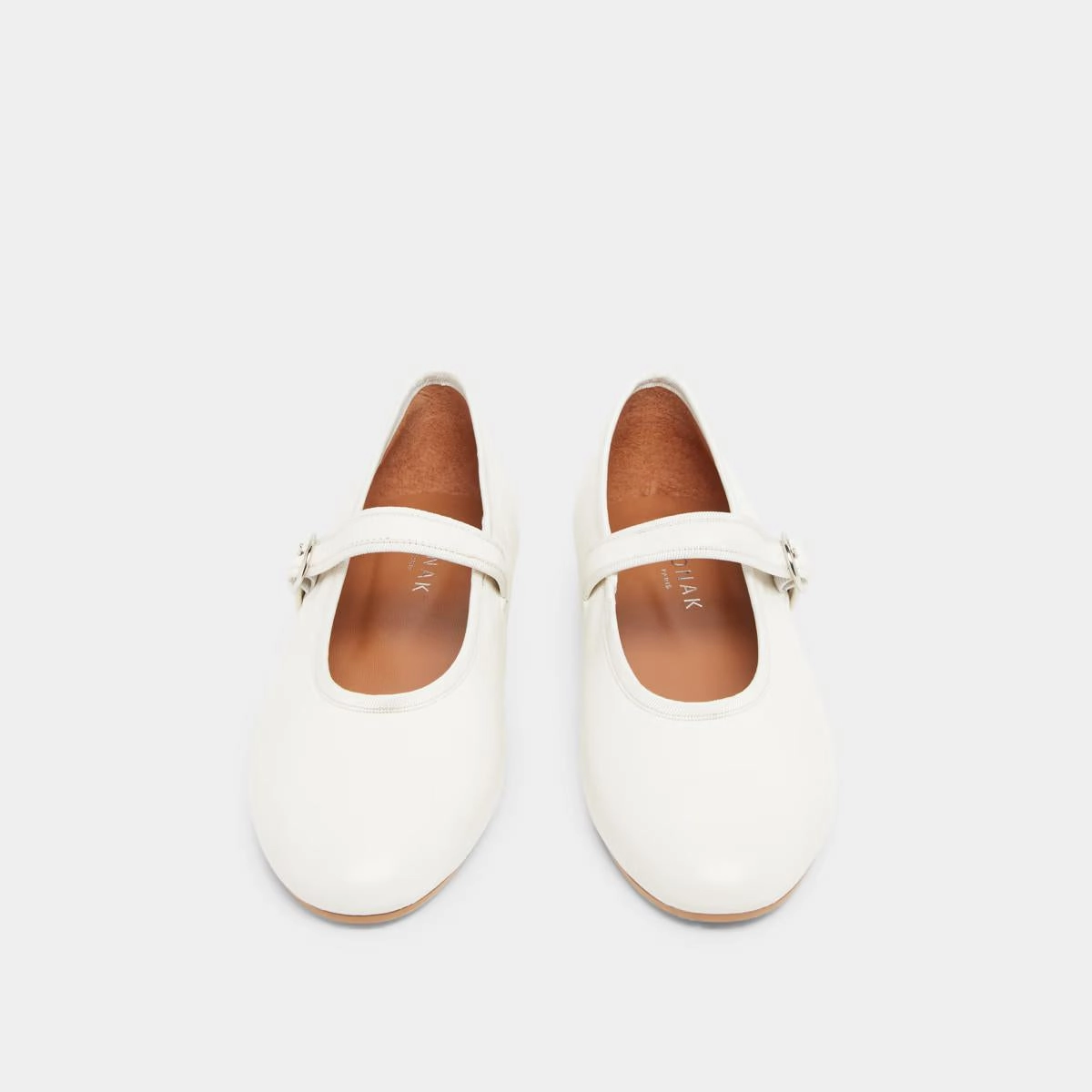 Ballerina Deesse Cuir Ecru Stylish Footwear
