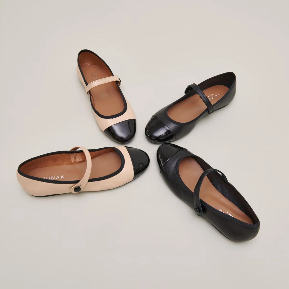 Ballerina Dreux Noir-Beige Stylish Footwear