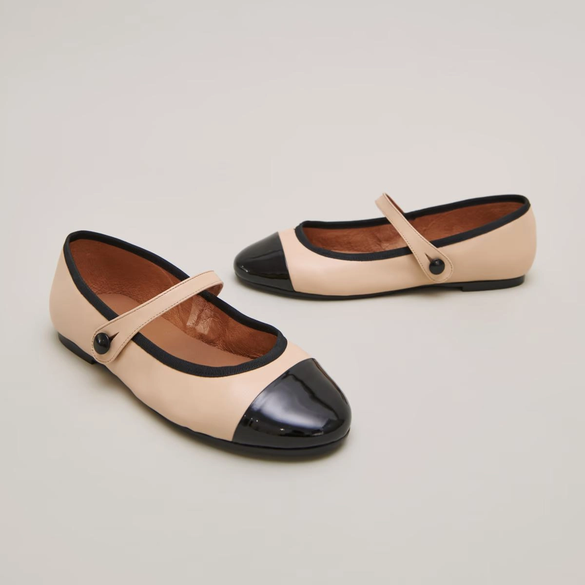 Ballerina Dreux Noir-Beige Stylish Footwear