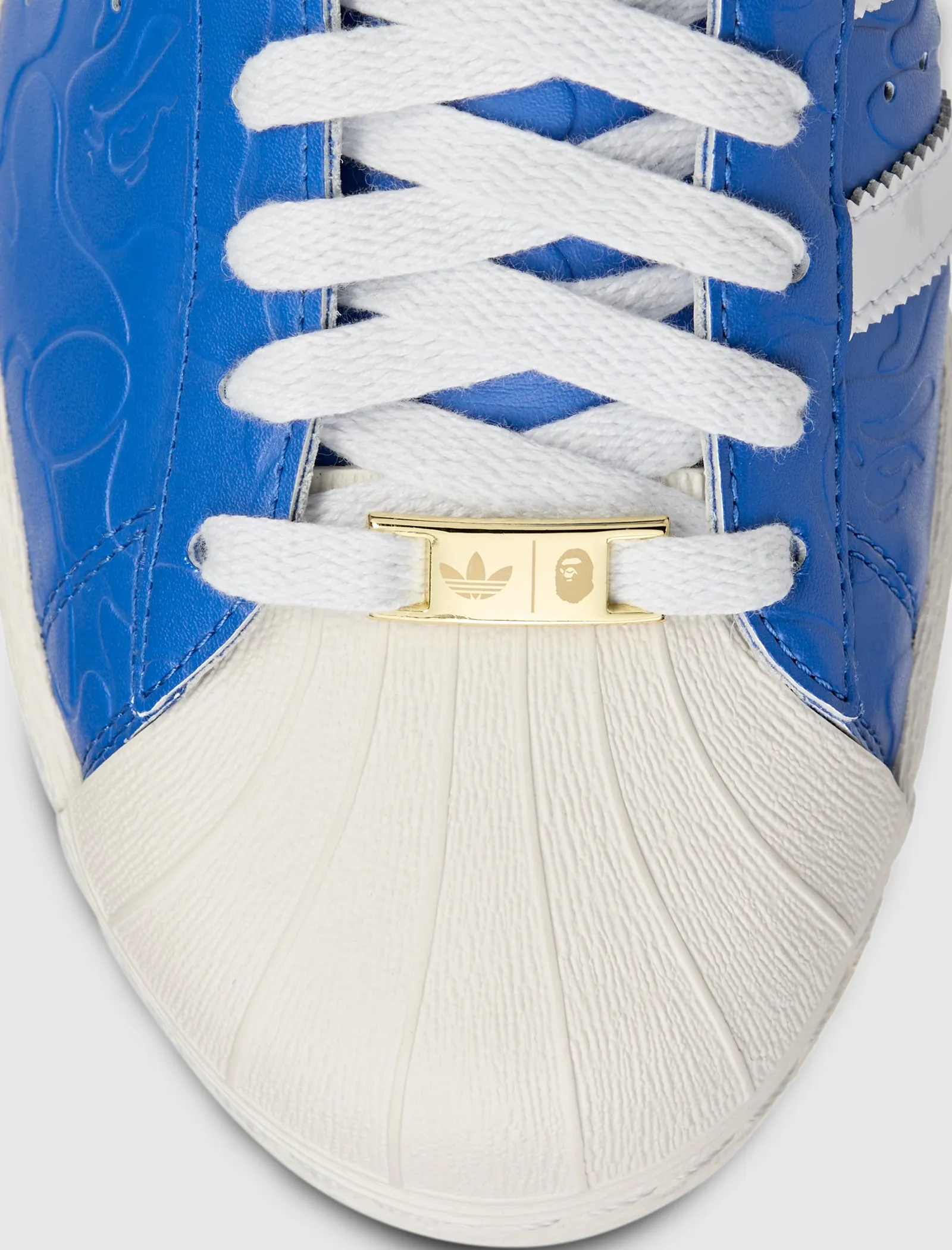 BAPE SUPERSTAR "BLUE/WHITE" Adidas trendy casual shoe styles