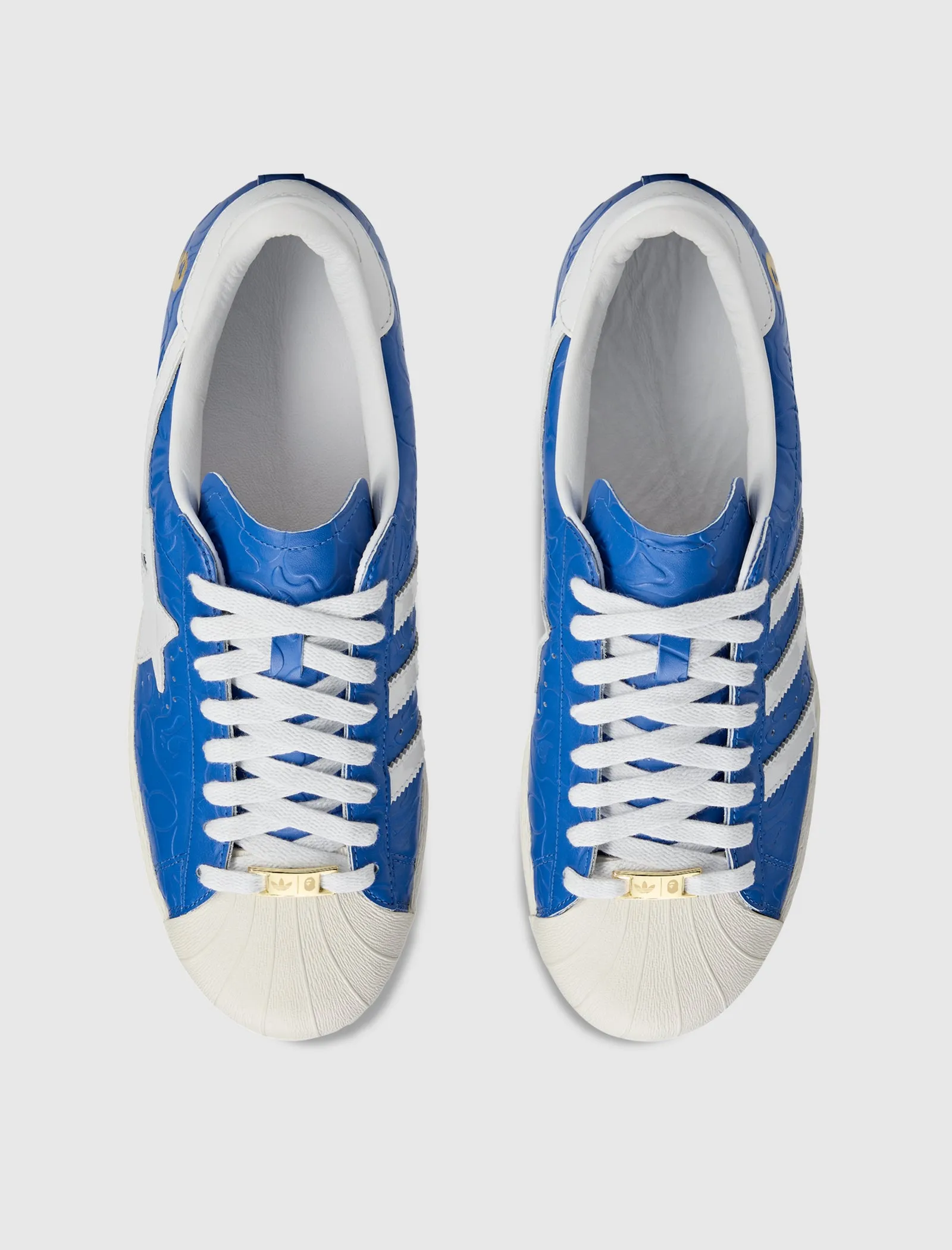 BAPE SUPERSTAR "BLUE/WHITE" Adidas trendy casual shoe styles