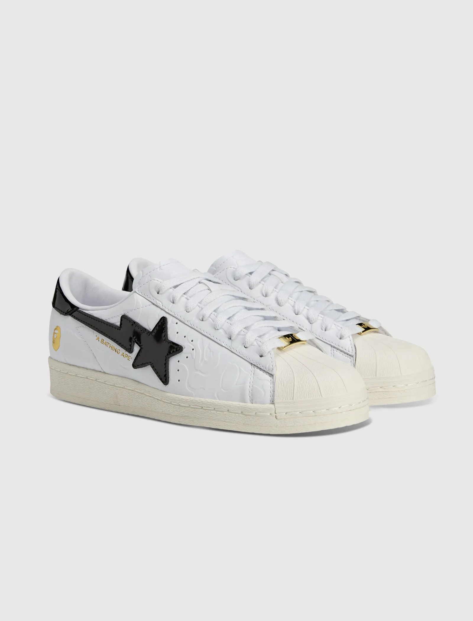 BAPE SUPERSTAR "WHITE/BLACK" Adidas trendy casual shoe styles