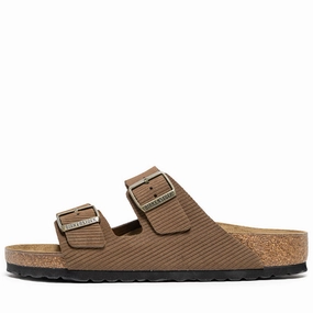 Birkenstock Arizona Suede Corduroy - Dark Tea Birkenstock supportive sandals with cork footbed
