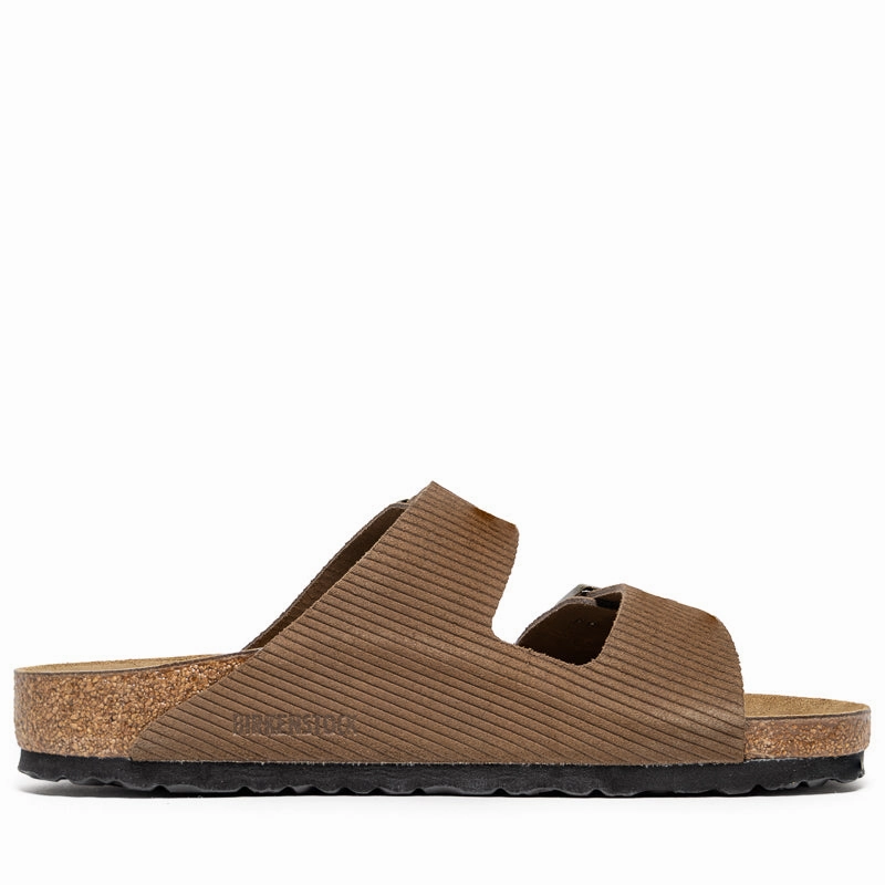Birkenstock Arizona Suede Corduroy - Dark Tea Birdsoles eco-friendly shoe options
