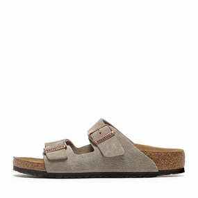 Birkenstock Arizona Suede (PS) - Taupe Birkenstock supportive sandals with cork footbed