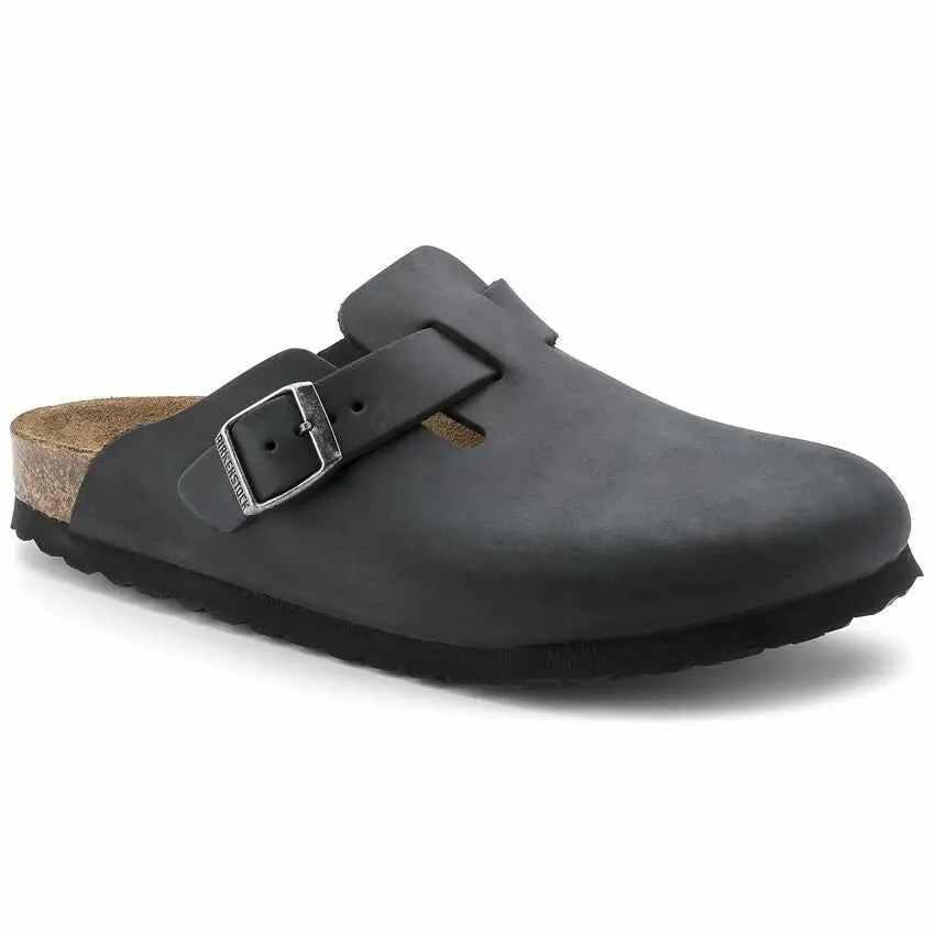 Birkenstock Boston Oiled Leather  Timeless Comfort & Style Birkenstock soft footbed slides for casual wear