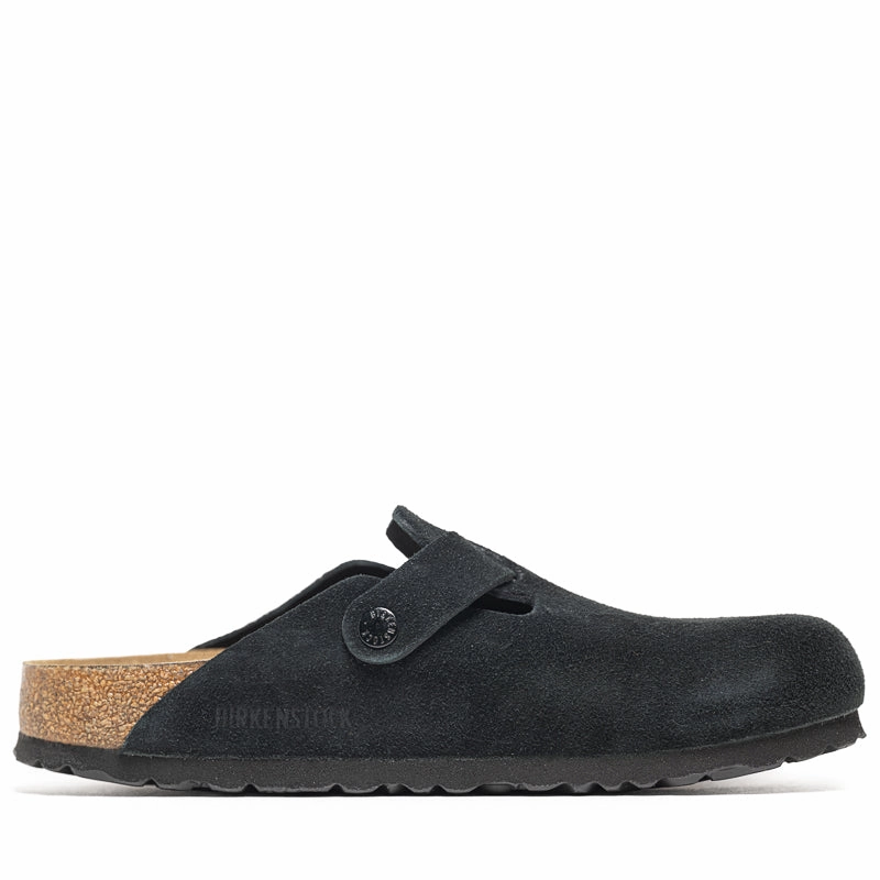 Birkenstock Boston Soft Footbed Suede - Black Birdsoles eco-friendly shoe options