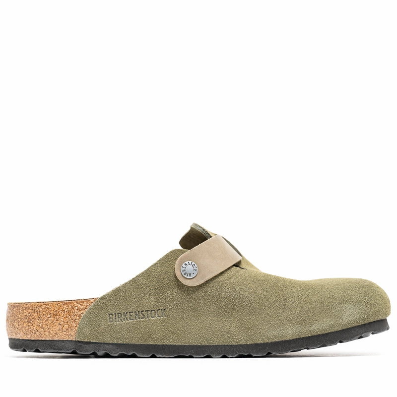 Birkenstock Boston Suede Oiled Leather - Thyme Birdsoles eco-friendly shoe options