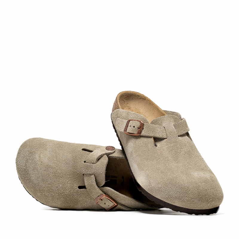 Birkenstock Boston Suede (PS) - Taupe Birdsoles eco-friendly shoe options