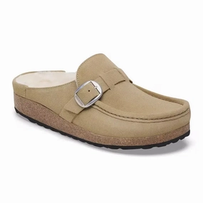 Birkenstock Buckley Shearling  Suede Clog with Genuine Shearling Lining Birkenstock soft footbed slides for casual wear