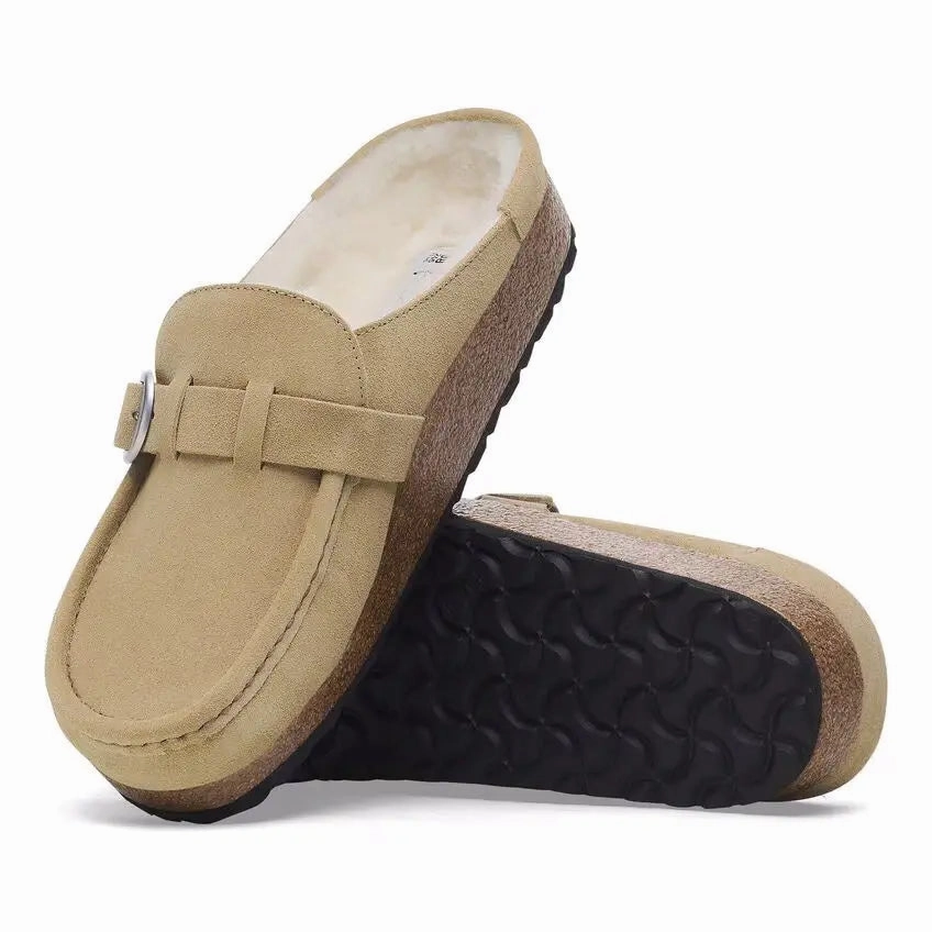 Birkenstock Buckley Shearling  Suede Clog with Genuine Shearling Lining Birkenstock ergonomic sandals