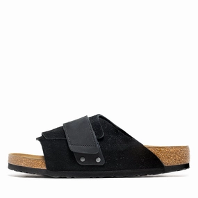 Birkenstock Kyoto Suede - Black Birkenstock supportive sandals with cork footbed